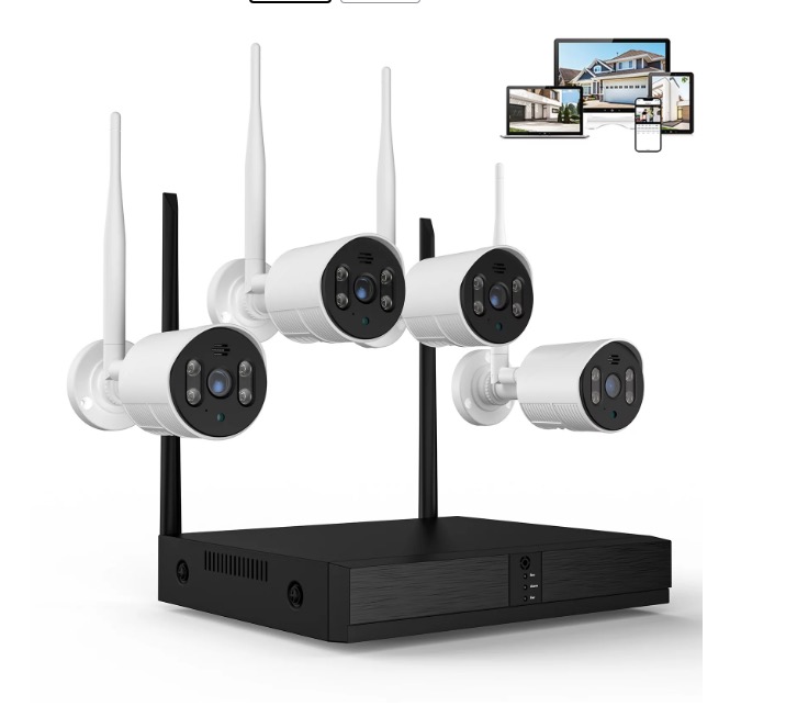 The bundle includes four security cameras from TopVision