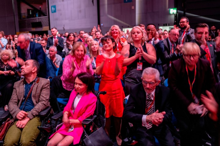 people applaud Starmer’s speech