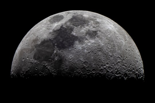 Close-up of moon against clear sky at night,Guadix,Granada,Spain