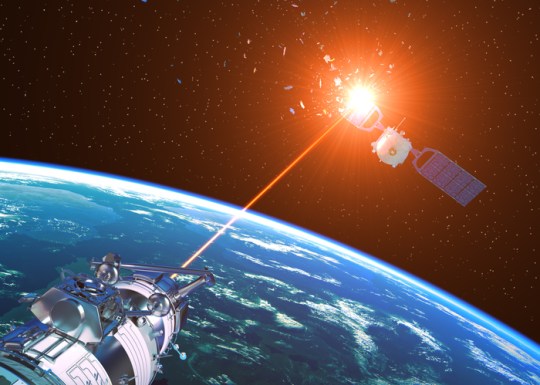 Laser Cannon Incapacitates Enemy Satellite In Space