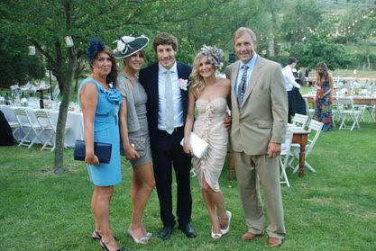 By Natalie’s side: Pictured with her parents, sister Fiona and her brother Sebastian rushed from (Credit: Natalie Moss)