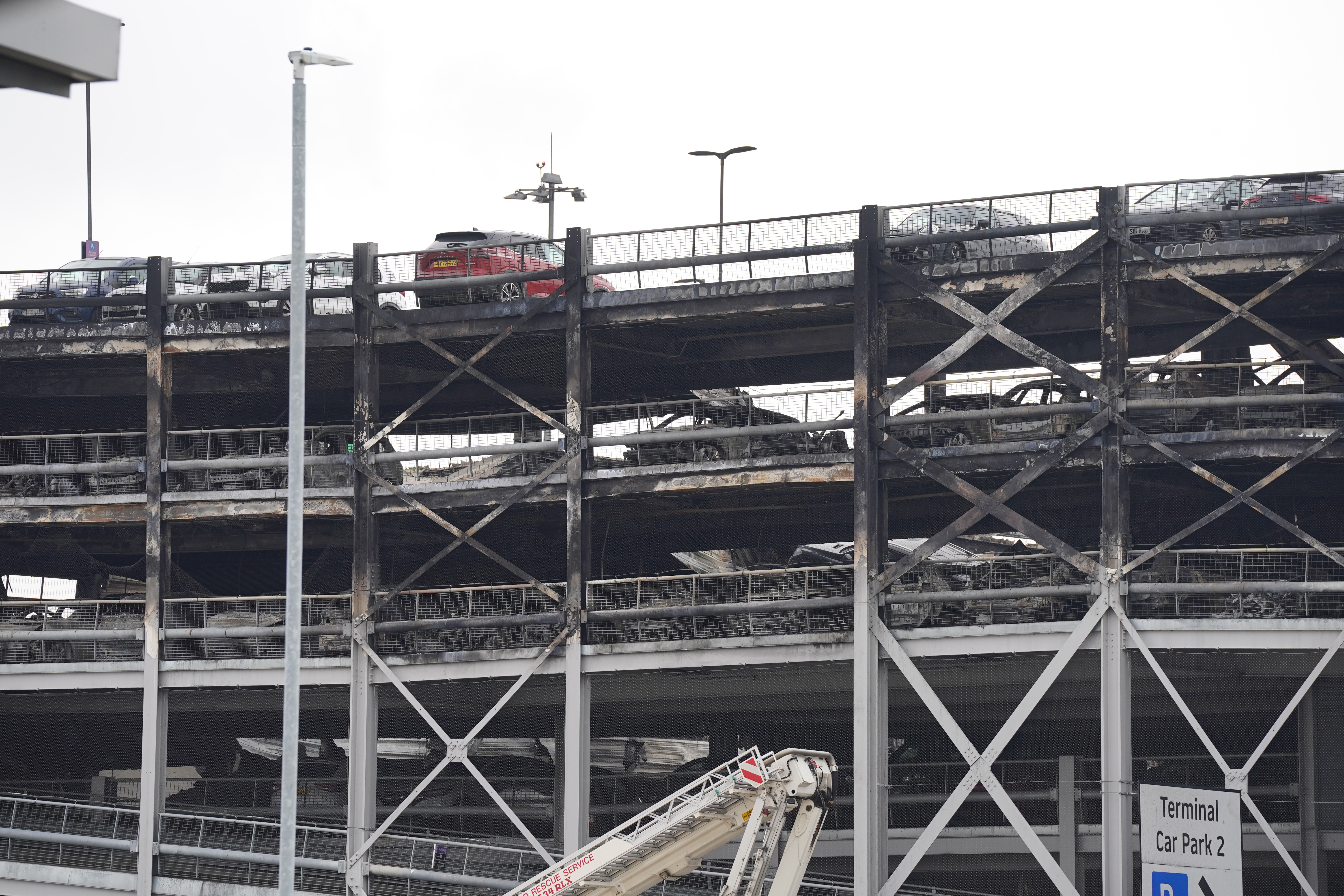 The car park remains untouched since the fire ripped through