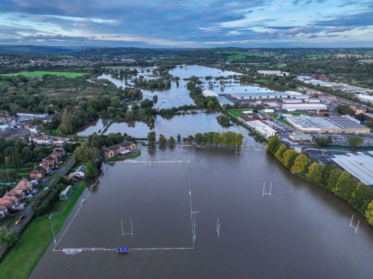 Flooding in Derby following Storm Babet