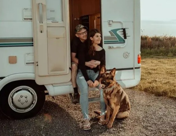 The couple now live rent-free in an annex with their German shepherd and pay no utility bills