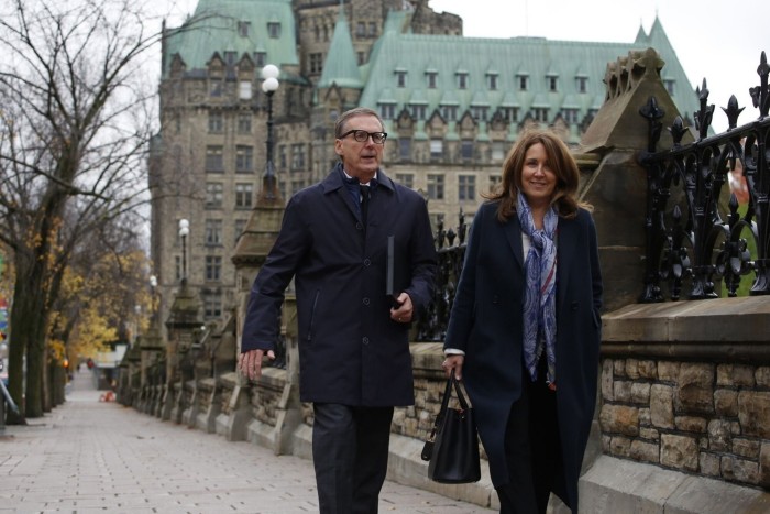 Tiff Macklem, governor of the Bank of Canada, left, and Carolyn Rogers, senior deputy governor