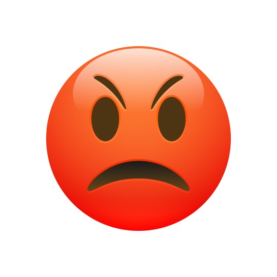 Vector Emoji red angry sad face