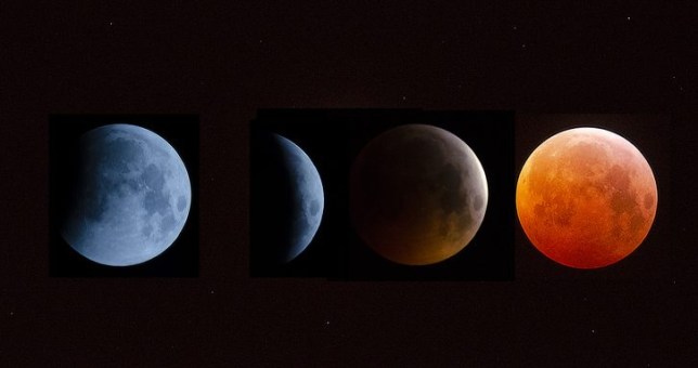 Low angle view of moon against sky at night