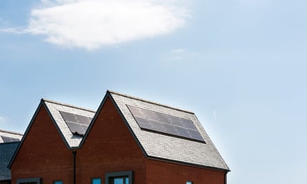 Solar panels on roofs of new houses