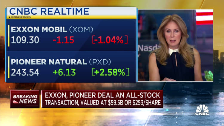 Exxon Mobil agrees to buy Pioneer Natural Resources for nearly $60 billion in all-stock merger