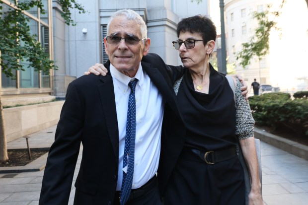 NEW YORK, NEW YORK - OCTOBER 05: Joseph Bankman and Barbara Fried, the parents of former FTX CEO Sam Bankman-Fried, arrive for the trial of their son at Manhattan Federal Court on October 05, 2023 in New York City. Bankman-Fried has pleaded not guilty to seven counts of fraud and conspiracy in connection with the collapse of the crypto exchange he founded, FTX. (Photo by Michael M. Santiago/Getty Images) ** OUTS - ELSENT, FPG, CM - OUTS * NM, PH, VA if sourced by CT, LA or MoD **