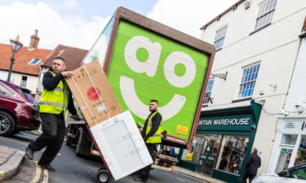 An AO van making appliance deliveries 