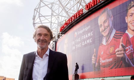 Sir Jim Ratcliffe outside Old Trafford