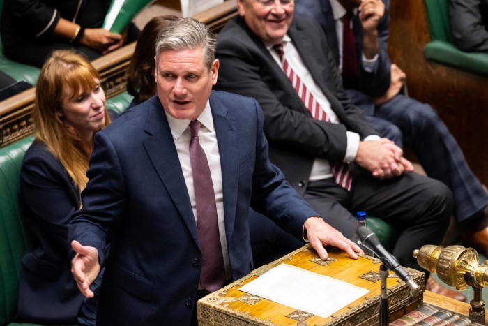 Labour leader Keir Starmer and his deputy Angela Rayner at prime minister’s questions on Wednesday 