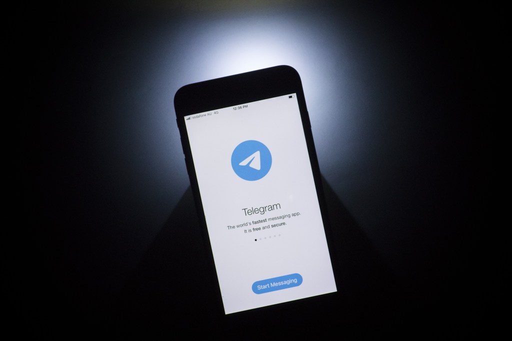 The introductory page for Telegram app arranged on a smartphone in Sydney, New South Wales, Australia, on Wednesday Jan. 20, 2021.