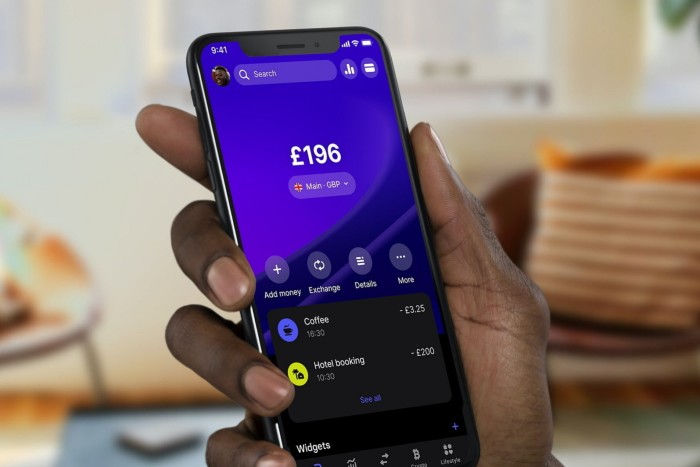 The Revolut app on a smartphone 