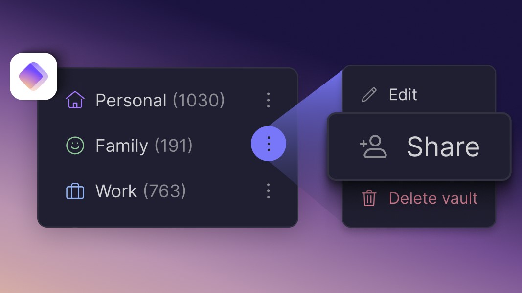 Proton Pass Secure Password Sharing in action, interface promo visual