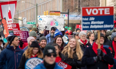 demonstrators at an anti-abortion march