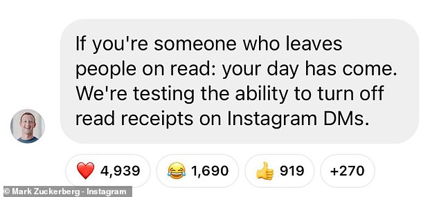 Mark Zuckerberg confirmed the announcement on his Instagram Broadcast channel, saying that the feature was currently being tested