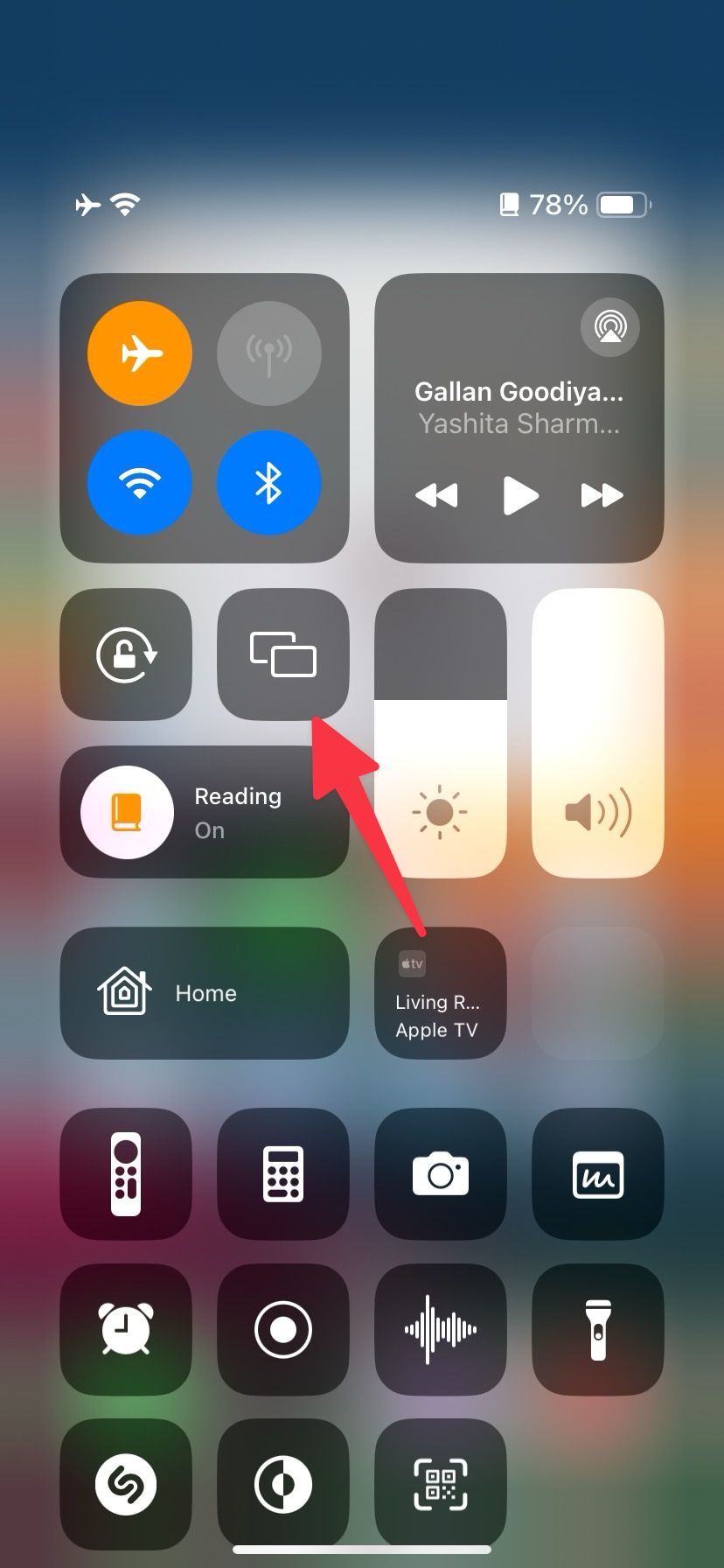 Enable screen mirroring on iPhone