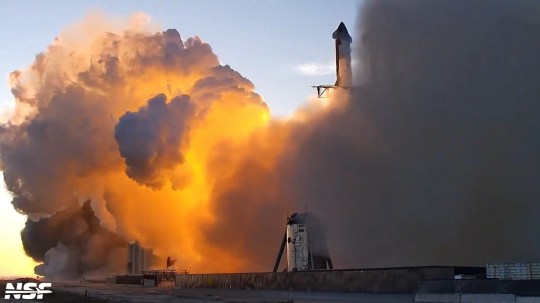 The Starship rocket launched at 1pm UK time in Texas, USA