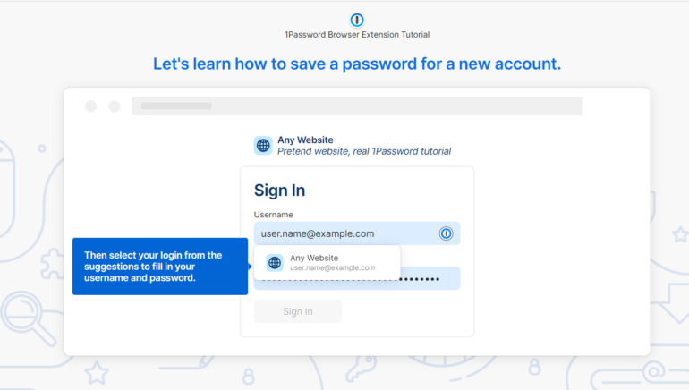 1Password tutorial. 