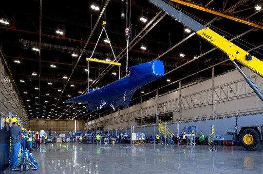 Engineers at Lockheed Martin working on the plane last year