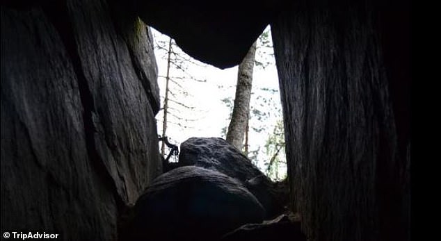 Pirunkirkko is a Z-shaped crevice cave that measures just 111ft (34 metres) long