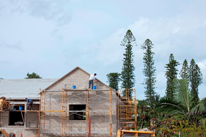 White roofs in Bermuda showing their water catchment system