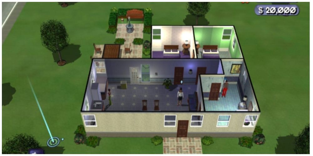 A house with the walls up in The Sims Bustin' Out