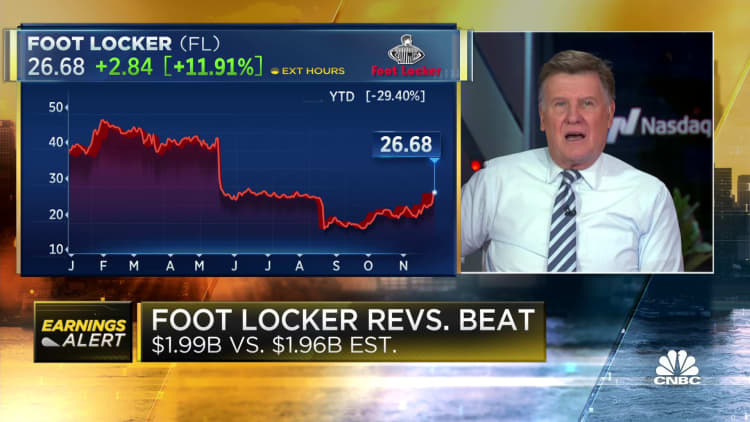 Foot Locker shares rise as retailer posts earnings beat, gives more upbeat sales outlook