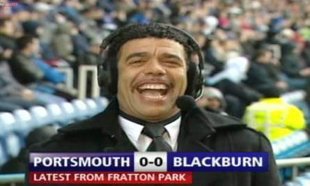 Chris Kamara working as a Sky Sports correspondent