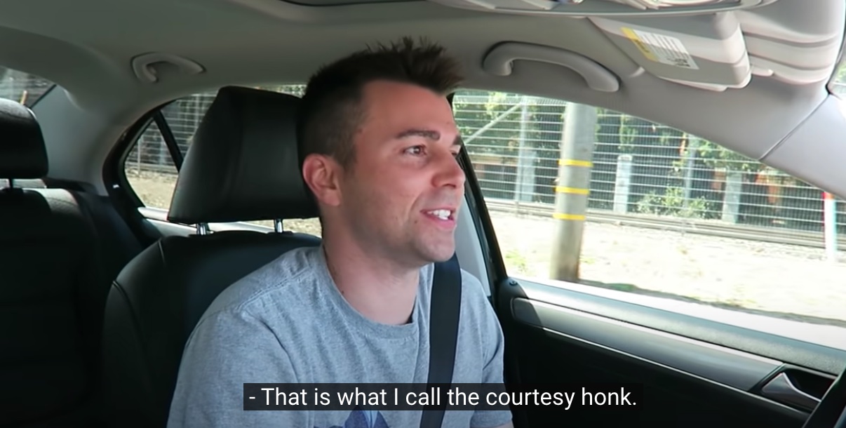 YouTuber Mark Rober has created his own 'courtesy honk' for his car