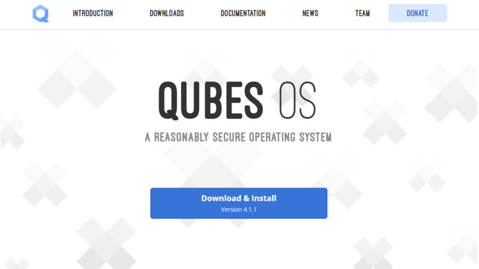 Website screenshot for Qubes OS