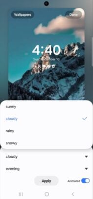 Samsung One UI 6.1 Lock Screen Weather Portrait Effects