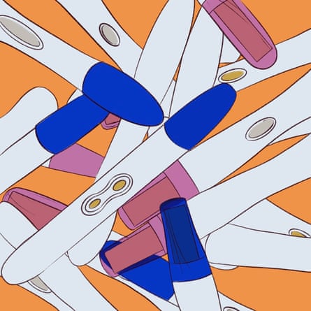 A pile of pregnancy tests.