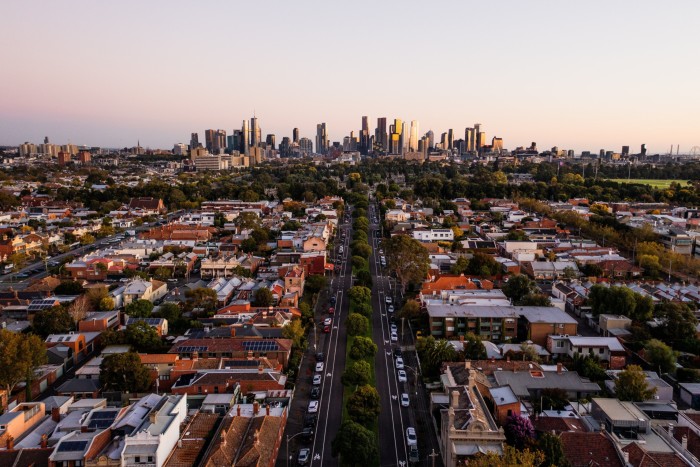 aerial view of Melbourne, Australia