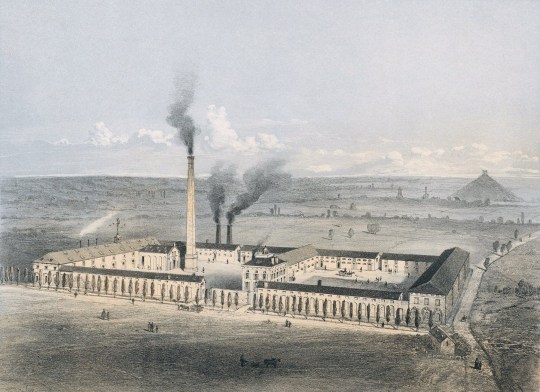 An artist's impression of the sugar factory of Waterloo 