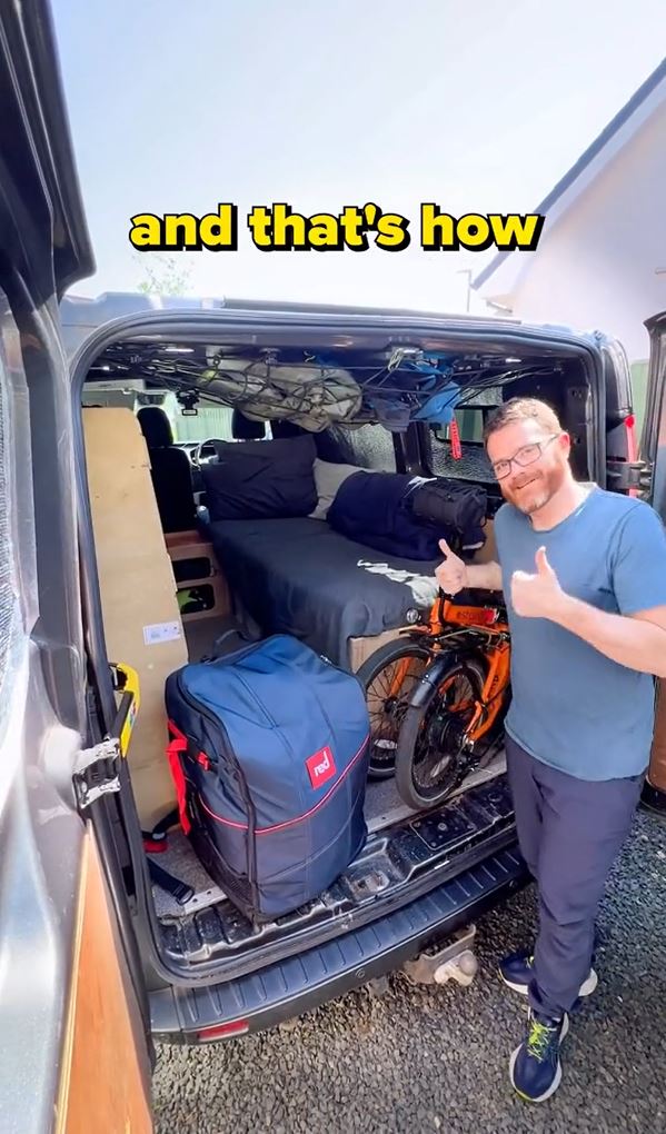 Stephen is able to put in his e-bike and a paddleboard too