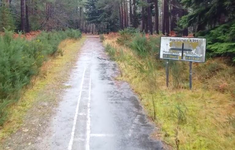 Road signs dotted around the site look worse for wear after being left abandoned for decades