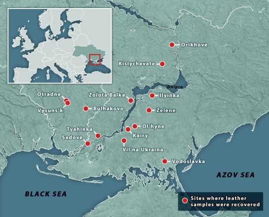 Map shows where the Scythians travelled across the Eurasian Steppe