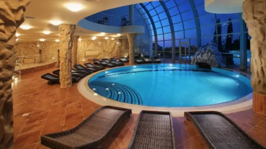 A swimming pool in a bunker.