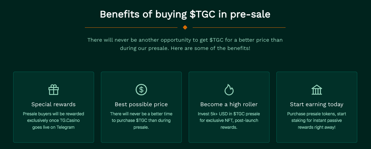 $TGC presale benefits for buyers