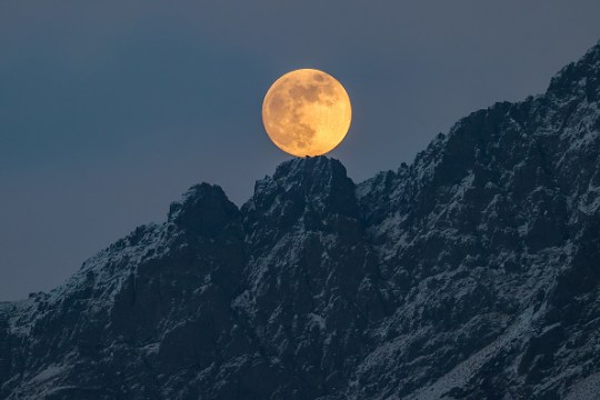 The 2022 Cold moon over Mount Erek in Turkey 