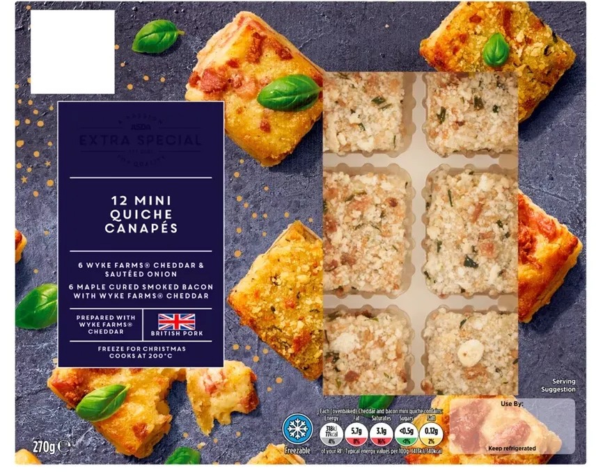 If you’re looking to impress this year Asda is selling its Extra Special 12 Mini Quiche Canapés for £5