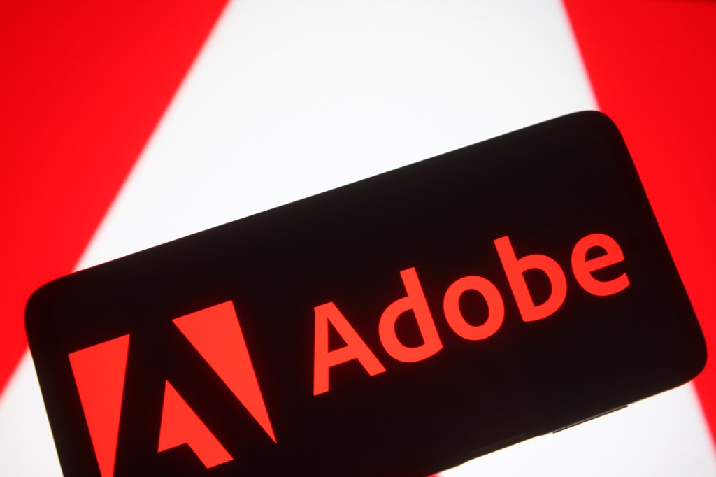 photo illustration of an Adobe logo