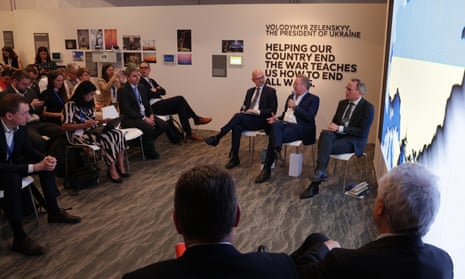 Andrew Forrest speaks during a panel discussion at the Ukraine pavilion at the Cop28 climate conference in Dubai