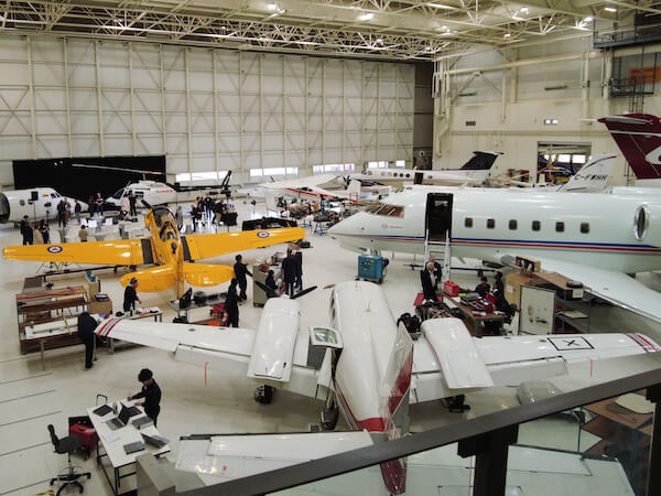 Inside the Art Smith Aero Centre hangar