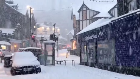 Parts of Lake District hit by heavy snow – video