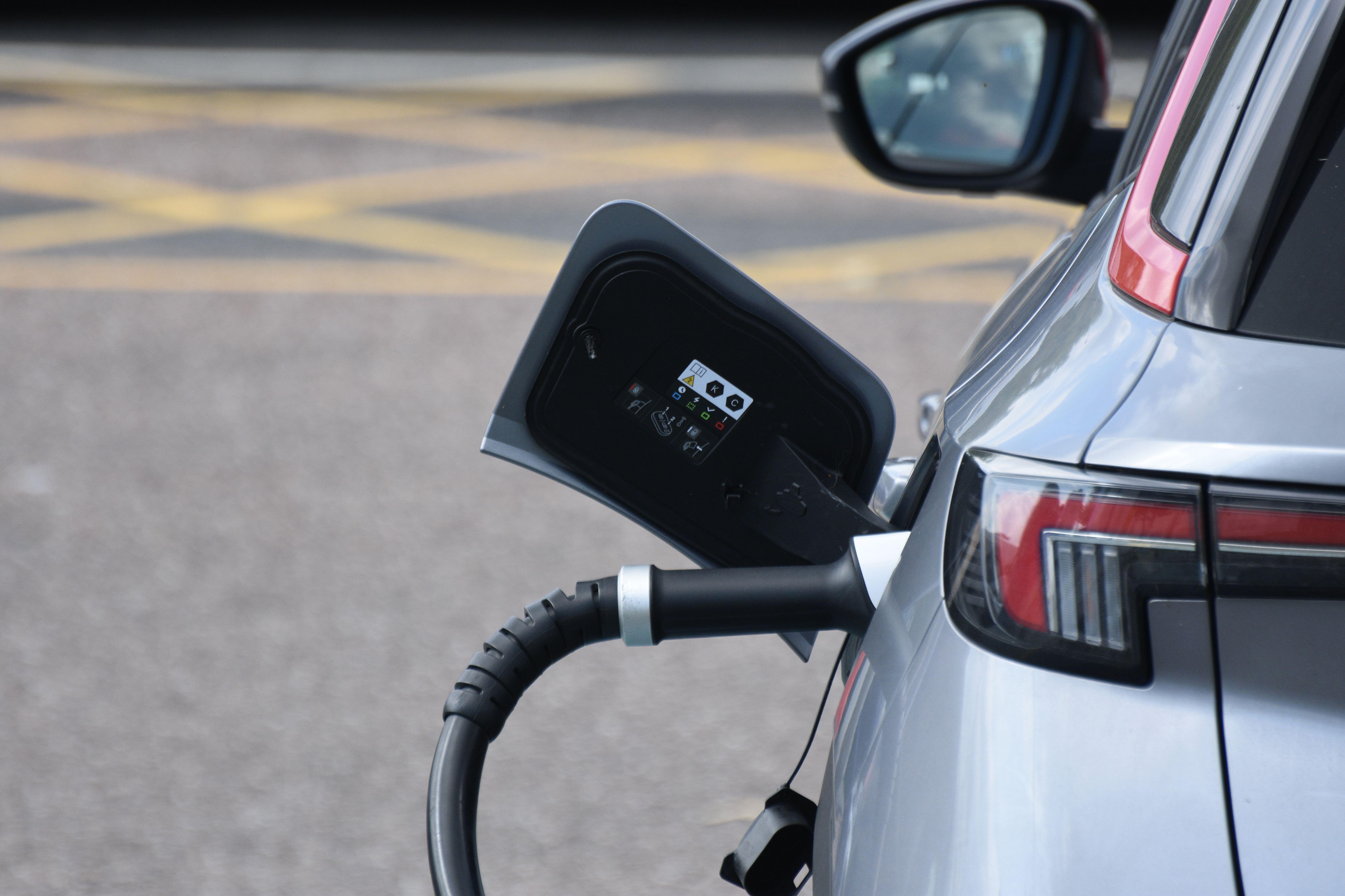 An electric car being charged