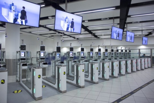 Passport control at Gatwick Airport